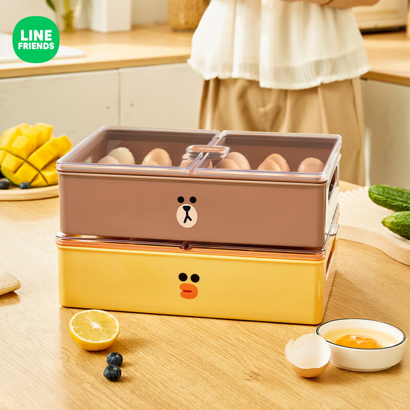 ⭐ LINE 雞蛋收納盒 保鮮冰箱盒 防摔透明盒 蛋格