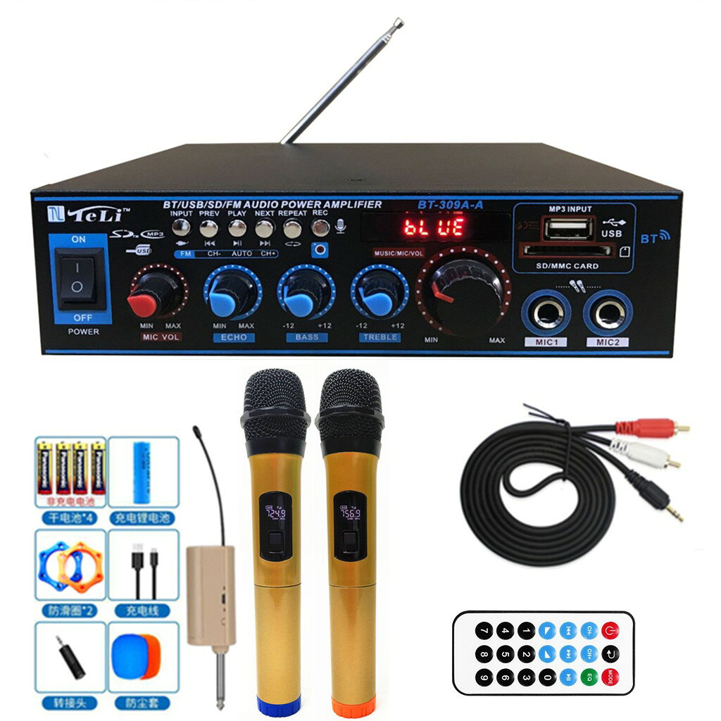 【台灣公司】BT-309A-AB家用音響功放機12V定製110V大功率USB錄音