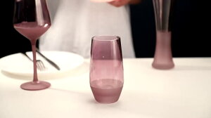 紫色紅酒杯玻璃家用奢華白葡萄酒杯子高顏值高腳杯果汁杯香檳杯子