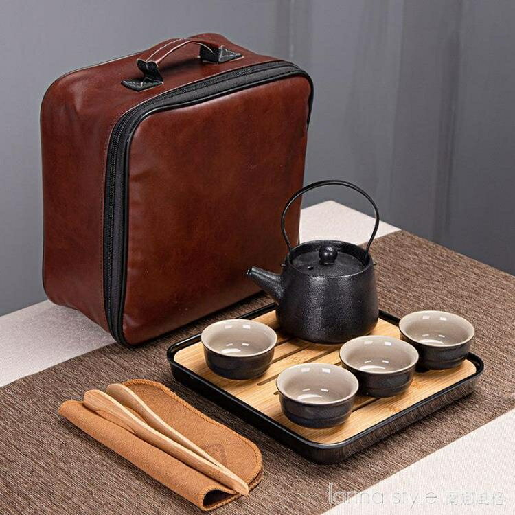 【九折】茶壺 陶瓷旅行便攜式黑陶茶具套裝家用茶杯辦公快客壺車載禮品