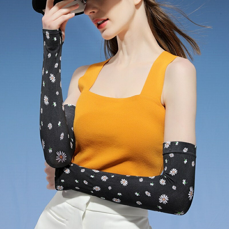 【巴黎精品】現貨秒發 袖套防曬臂套-印花冰絲薄款男女配件5色a1fj28