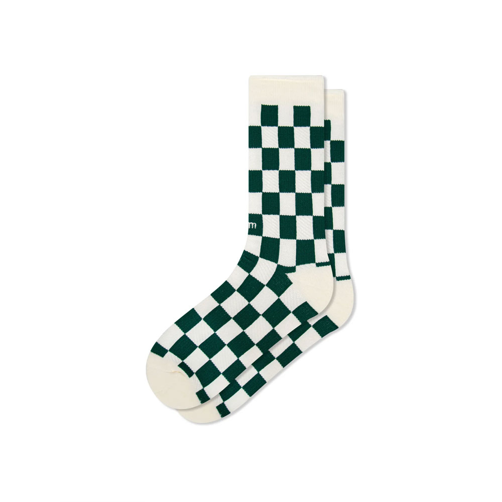 【全館滿額折】 Faam Checkered Crew Socks 暮綠 棋盤格針織高筒襪 男女款 H6100【新竹皇家TPME006-2】