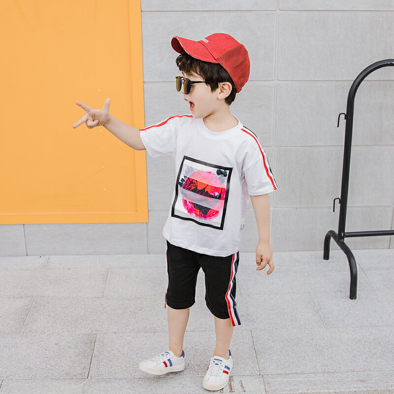 兒童男童夏季套裝新款男孩短袖中小童寶寶春裝韓版帥氣潮童裝 3