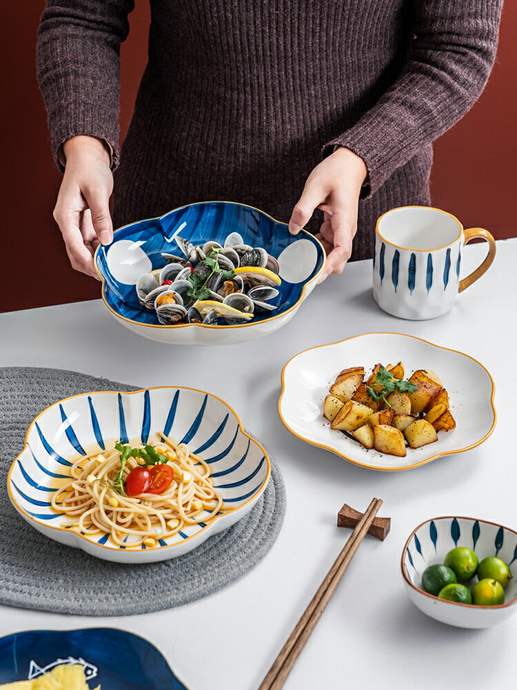 onlycook 日式陶瓷盤子 家用創意加深菜盤碟子水果盤網紅餐盤餐具
