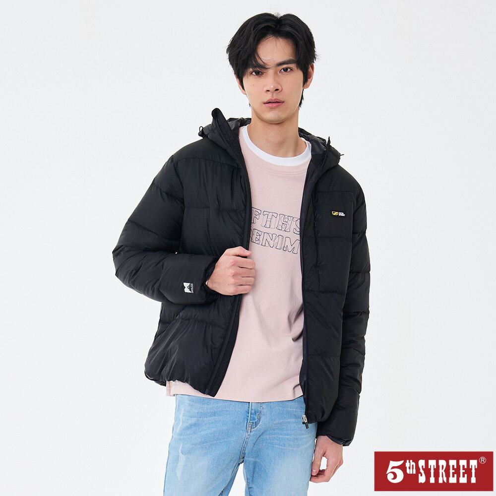 中性款 羽絨外套 微寬鬆 胸口袋 黑色 (510621) 【5th STREET】【年貨節全館390起】 治裝激推 最高折426
