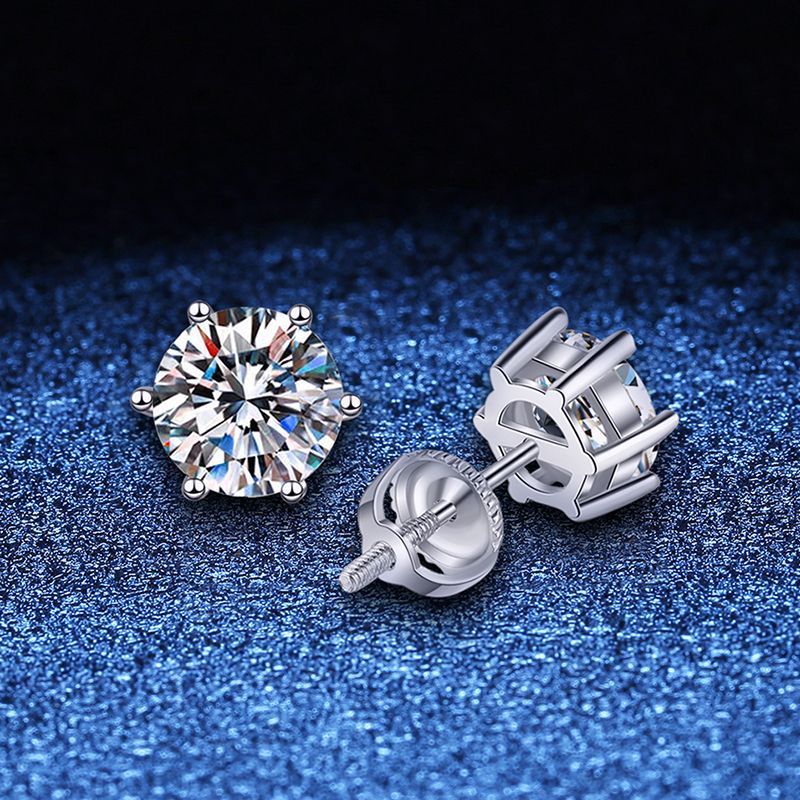 【巴黎精品】現貨+預購 莫桑鑽石耳環925純銀耳環耳針銀飾-1克拉女飾品配件母親節情人節禮物a1co5 1