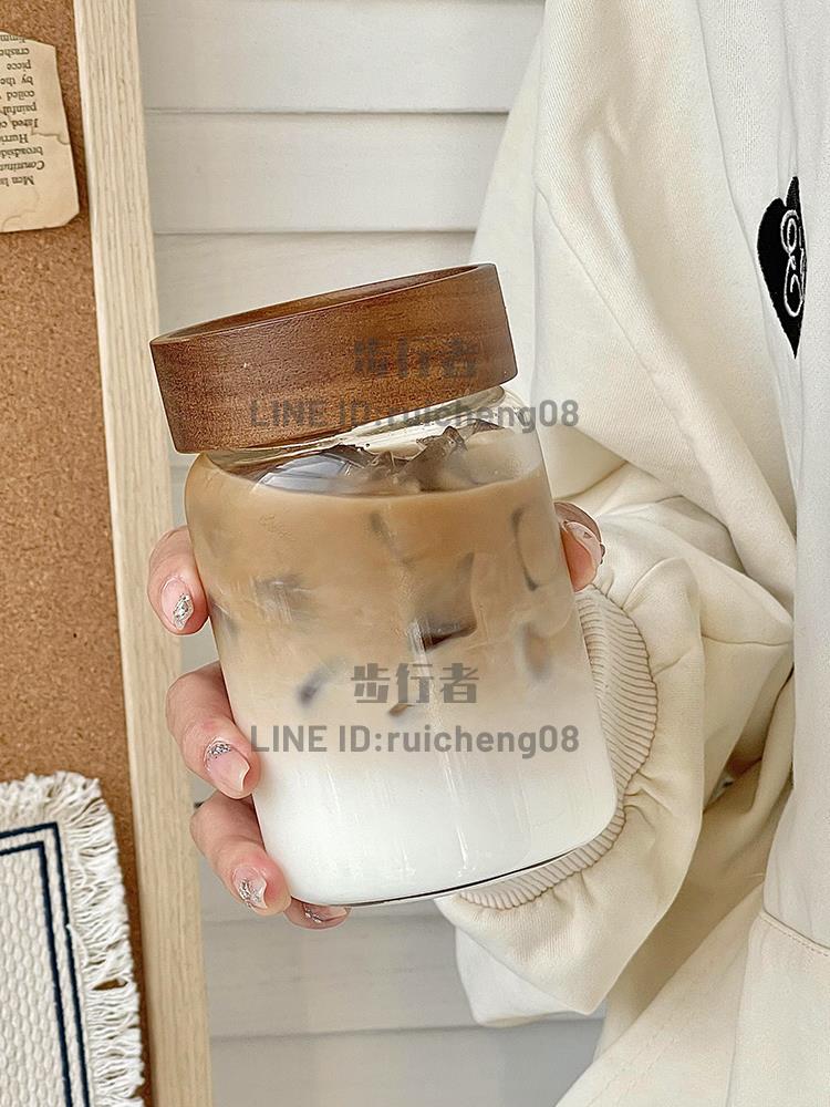 便攜外帶玻璃杯帶蓋喝水杯女耐高溫個人專用茶杯密封隨行咖啡杯子【步行者戶外生活館】