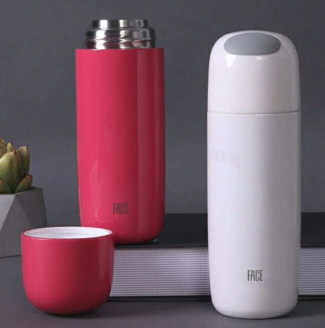 保溫瓶膠囊水壺造型熱水壺極簡質感亮光水瓶-白/黃/桃/藍【AAA5612】