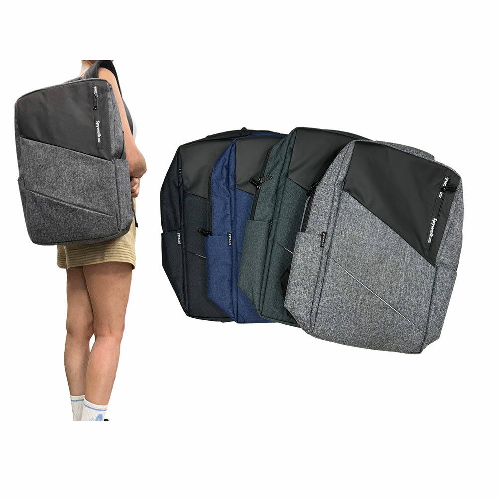 ~雪黛屋~SPYWALK 後背包可A4夾USB+內線大容量防水尼龍主袋+外袋共四層SW9381