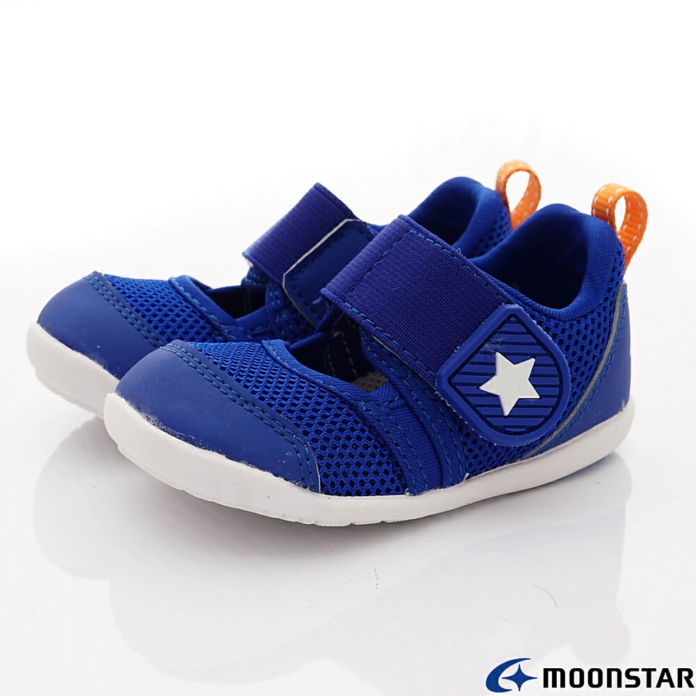 日本月星Moonstar機能童鞋HI系列寬楦頂級速乾鞋款1175藍(寶寶段)