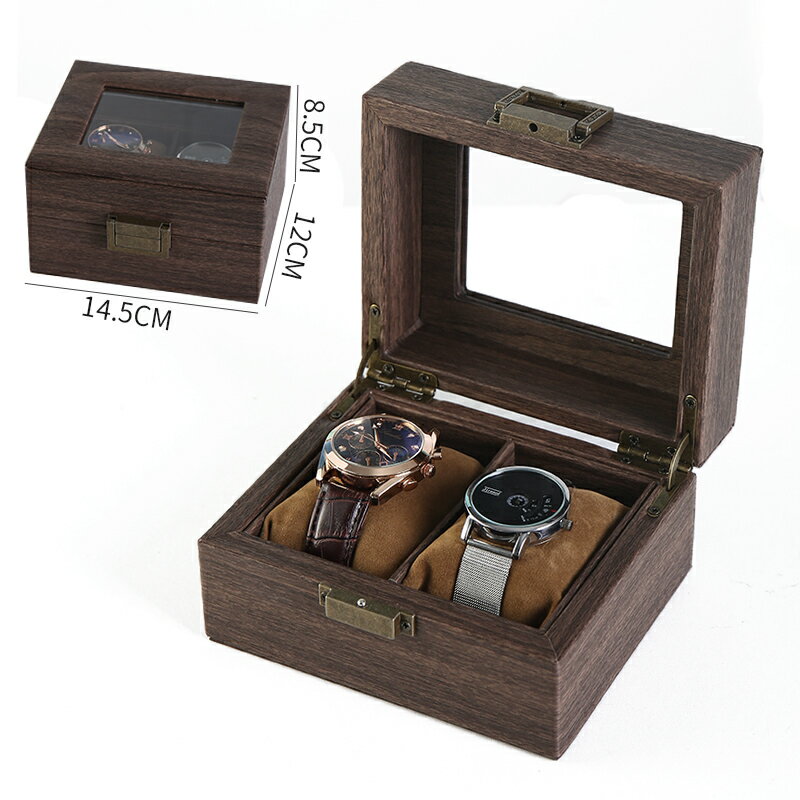 手錶展示盒 手錶盒 手錶盒子復古收納盒簡約木質家用六表位便攜式機械表腕表收藏盒【GJJ374】