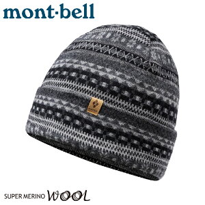 【Mont-Bell 日本 LT JACQUARD WARM CAP提花帽《深灰》】1118236/羊毛帽/針織帽/雪帽