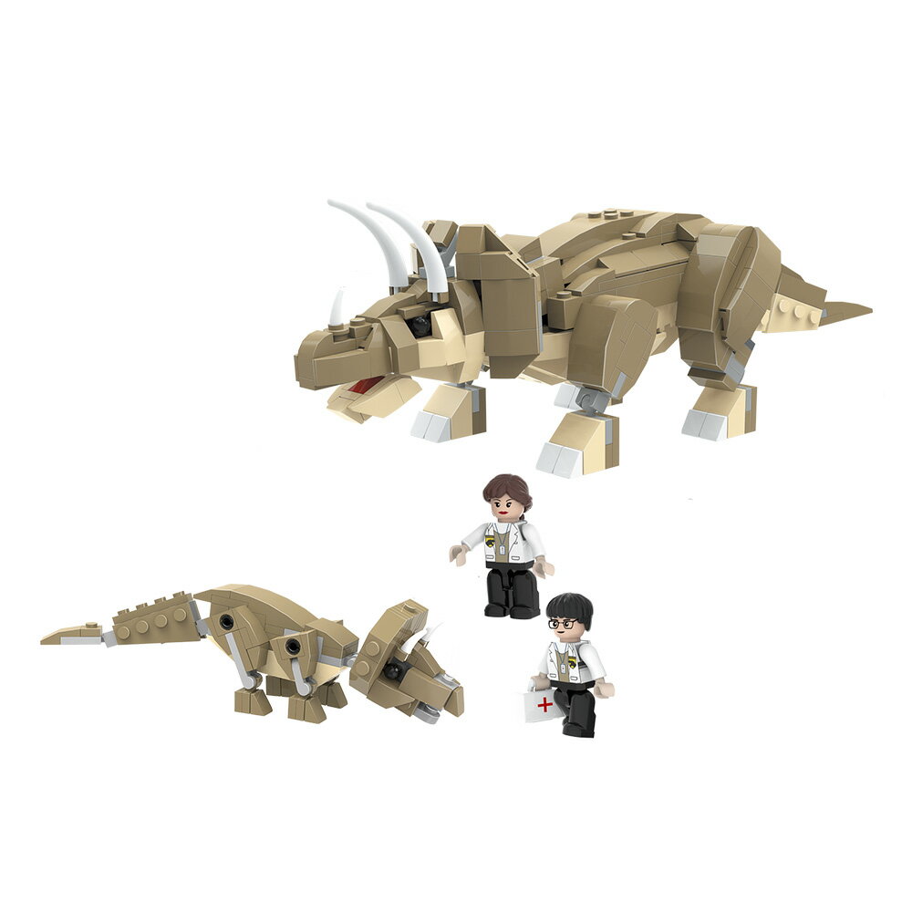【BanBao邦寶積木楚崴】- EW-1011  侏儸紀系列-三角龍醫護組合