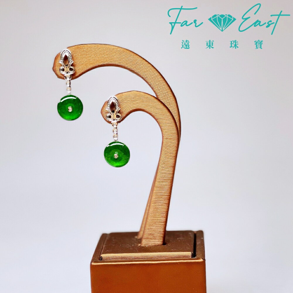 FAR EAST Jewellery 翡翠耳環-垂弔古錢款式