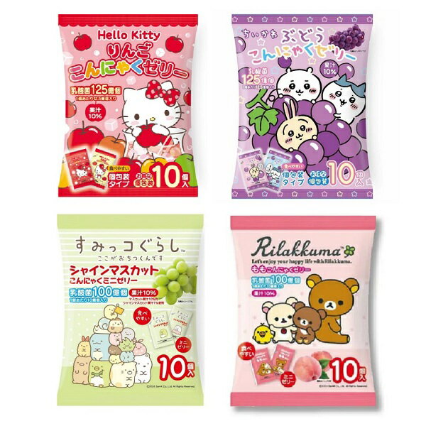 拉拉熊(懶懶熊)商品，拉拉熊餅乾與甜點推薦到【江戶物語】 橫尾 YOKOO 乳酸菌蒟蒻果凍 吉伊卡哇/角落生物/KITTY/拉拉熊 擠壓式果凍