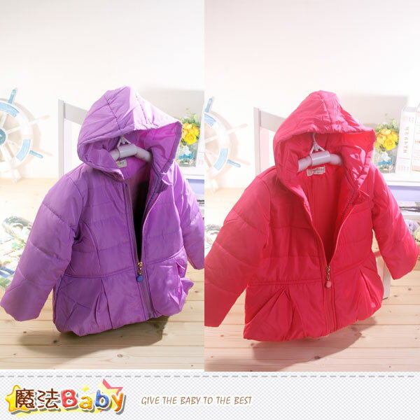 女童外套 極暖厚鋪棉連帽外套(桃紅.紫) 魔法Baby~k38385