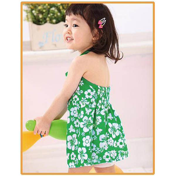 魔法Baby ~夏季沙灘裙(綠)~童裝~女童裝~時尚設計童裝~k19643