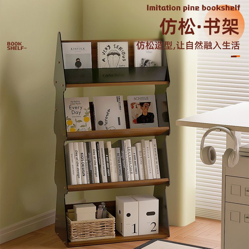公司貨附發票 書架 置物架 展示架 落地亞克力簡易書本收納架靠墻書櫃家用客廳多層展示架 最低價 快速出貨