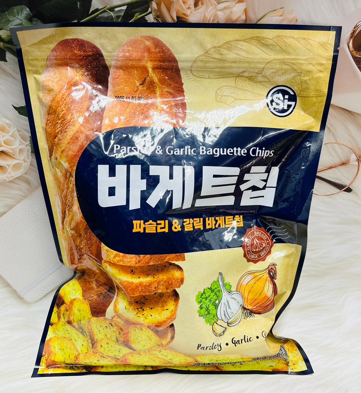 韓國 SI 蒜香麵包餅乾 大蒜麵包餅 香蒜麵包餅 麵包餅乾 400g 早餐餅乾