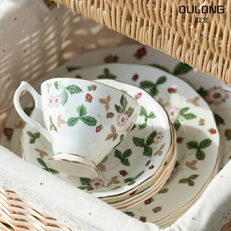 咖啡杯歐式小奢華英式下午茶茶具套裝骨瓷茶杯碟陶瓷草莓