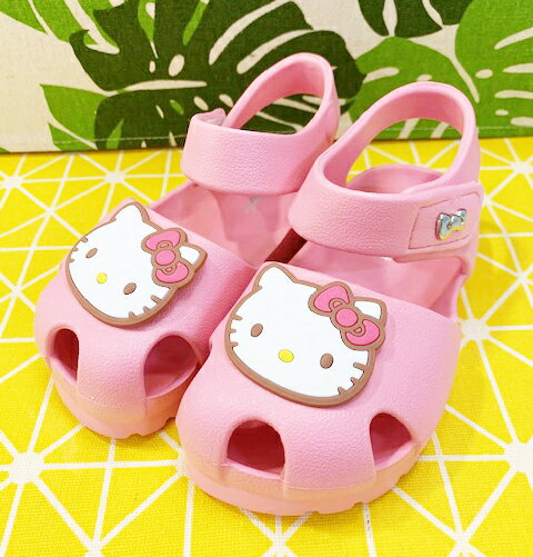 【震撼精品百貨】Hello Kitty 凱蒂貓 臺灣製Hello kitty正版兒童矽膠涼鞋-粉(13 18號)#19286 震撼日式精品百貨
