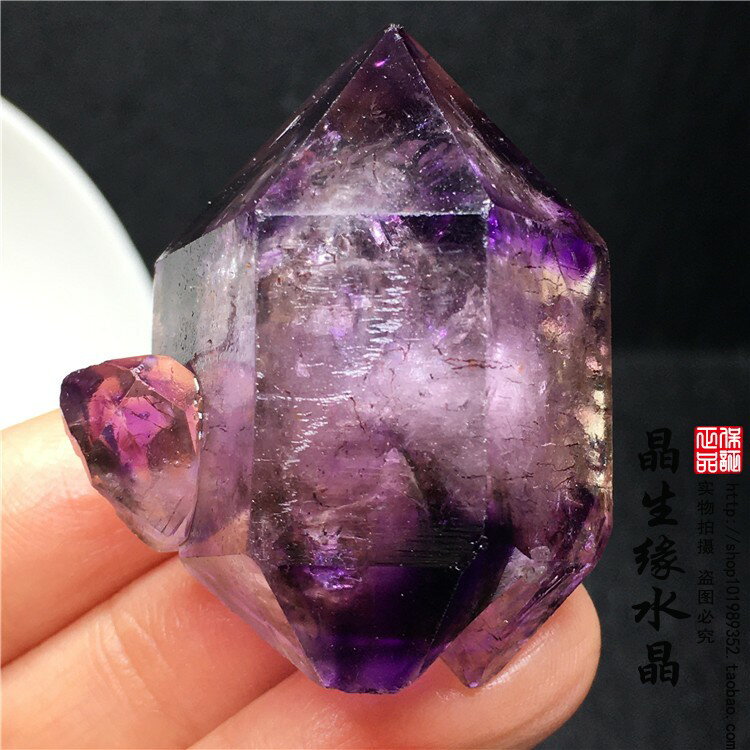 天然紫超七水晶原石骨干閃靈鉆療愈石高頻能量原石實物圖可選