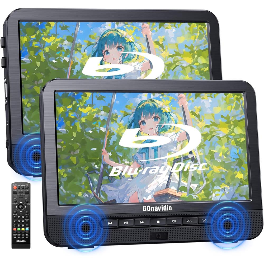 【日本代購】GOnavidio 10.1英吋雙螢幕攜帶式藍光播放機