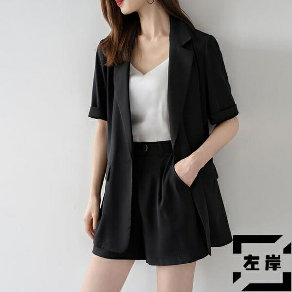 短袖西裝外套女夏季薄款垂感小西服洋氣【雲木雜貨】