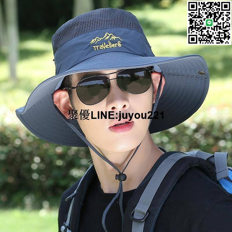 [聚優]遮陽帽 漁夫帽 薄款速乾帽 男帽 男女遮陽帽 男士遮陽帽 戶外露營透氣帽子 防曬帽 登山帽 釣魚太陽帽 帽子