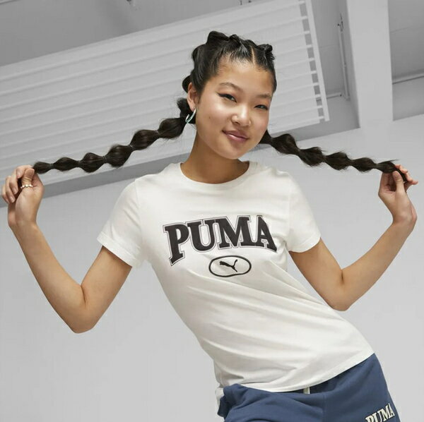 【滿額現折300】PUMA 短T 基本系列 SQUAD 白 黑LOGO 短袖 T恤 女 67661165