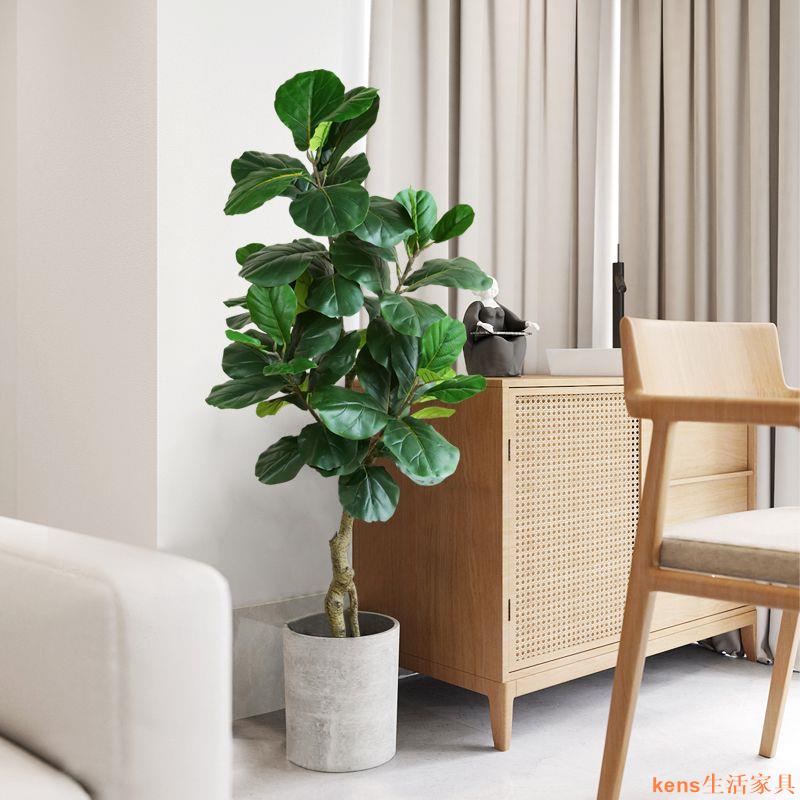 免運 仿真植物 模擬樹 模擬綠植 模擬擺飾 假樹 模擬綠植假植物琴葉榕高階輕奢客廳裝飾大型仿生盆栽室內盆景擺件特惠/開立發票K0929
