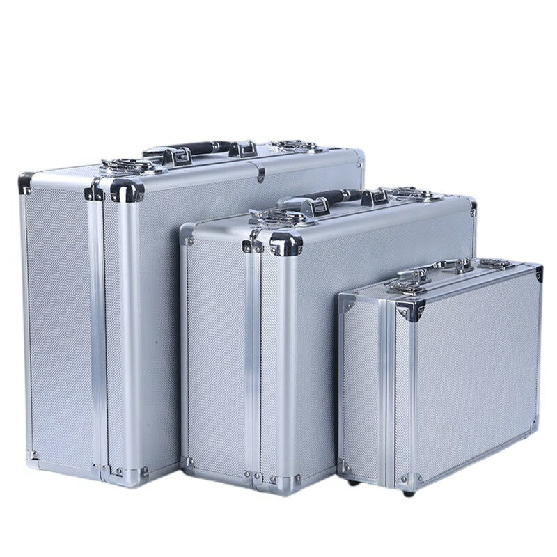 鋁合金手提式工具箱密碼箱手提箱鋁箱儀器設備器材文件收納箱海綿自定義