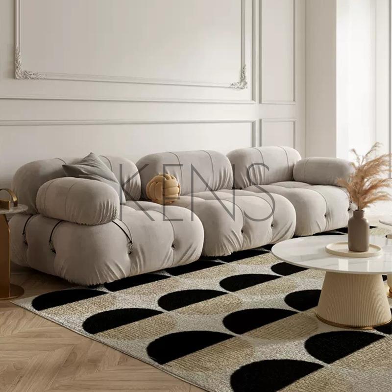 【KENS】沙發 沙發椅 意式極簡羊羔絨模塊沙發小戶型客廳ins奶油風網紅款白色方塊組合
