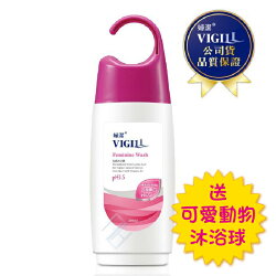▼vigill 婦潔 沐浴露-滋潤嫩白 220ml 送【可愛動物沐浴球有豬/狗/大象共三種造型,隨機出貨不挑款】