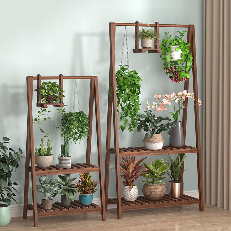 吊蘭花架實木質置物架客廳花盆架掛式懸掛家用多層室內花架子陽台 幸福驛站