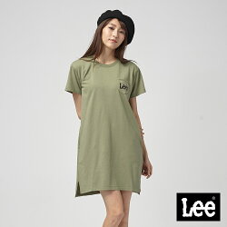 Lee 長版口袋LOGO洋裝/RG-0-墨綠