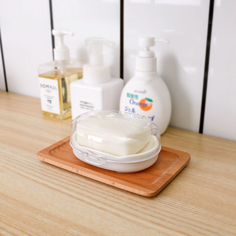 進口YAMADA肥皂盒帶蓋瀝水雙層皂托家用創意學生香皂盒香皂架