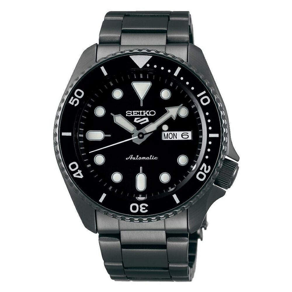SEIKO 精工錶 5 Sports 系列潮黑機械錶 4R36-07G0SD(SRPD65K1)-42mm-黑面鋼帶【刷卡回饋 分期0利率】【APP下單22%點數回饋】