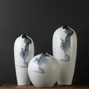 陶瓷花瓶三件套臺面家居客廳新中式軟裝插花干花裝飾落地瓷器擺件
