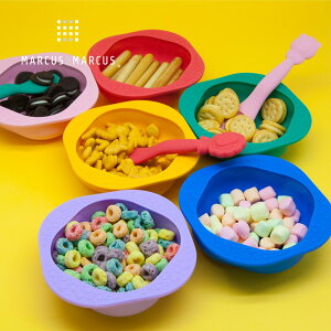加拿大MARCUS&MARCUS動物樂園矽膠兒童餐碗2入組(粉紅/黃綠/藍紫)