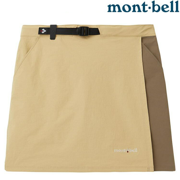 Mont-Bell 休閒短褲/登山短裙/快乾排汗褲裙 女款 Stretch OD 1105583 LK/TN 淺卡其/褐