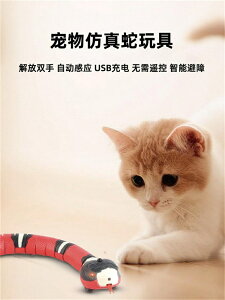 貓咪玩具 蛇感應自動電動蛇嚇貓逗貓usb充電自嗨解悶幼貓玩具 寵物 交換禮物全館免運