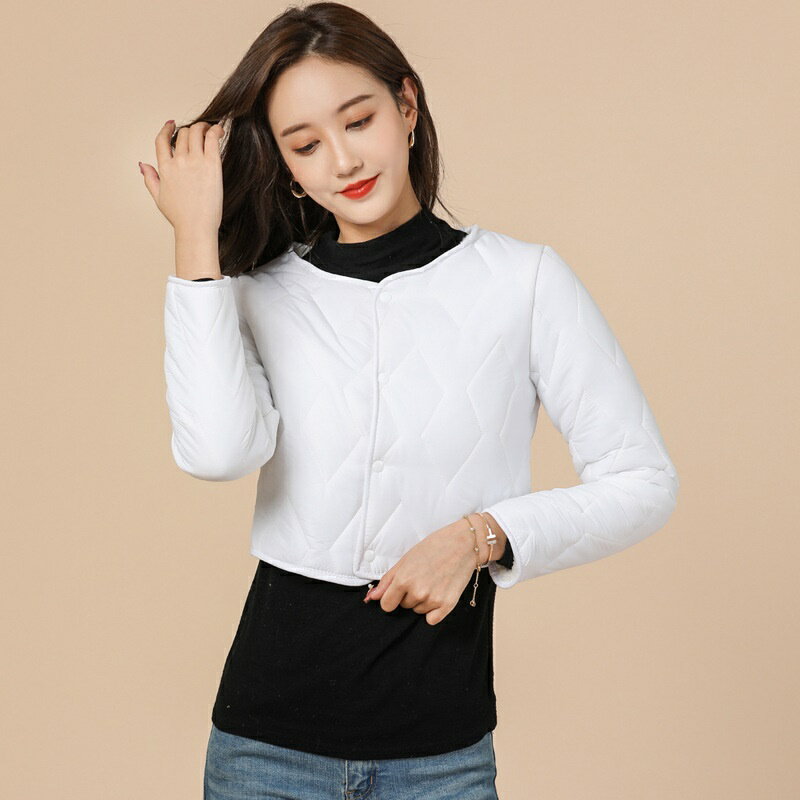 【巴黎精品】鋪棉外套休閒夾克-短版保暖加絨修身女外套4色a1hp8