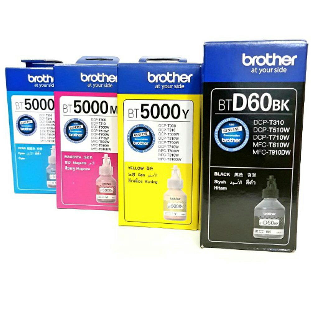 Brother BTD60BK+BT5000C/M/Y 原廠墨水組合(1黑3彩)
