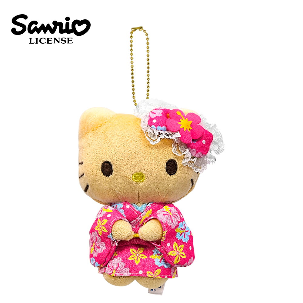 【日本正版】凱蒂貓 曬黑和服系列 玩偶吊飾 吊飾 娃娃 絨毛玩偶 Hello Kitty 三麗鷗 Sanrio - 220653