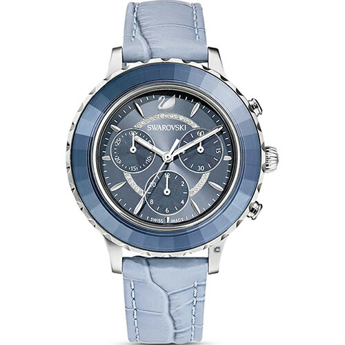 SWAROVSKI 施華洛世奇 Octea Lux Chrono手錶(5580600)-39mm-藍面皮革【刷卡回饋 分期0利率】【APP下單4%點數回饋】