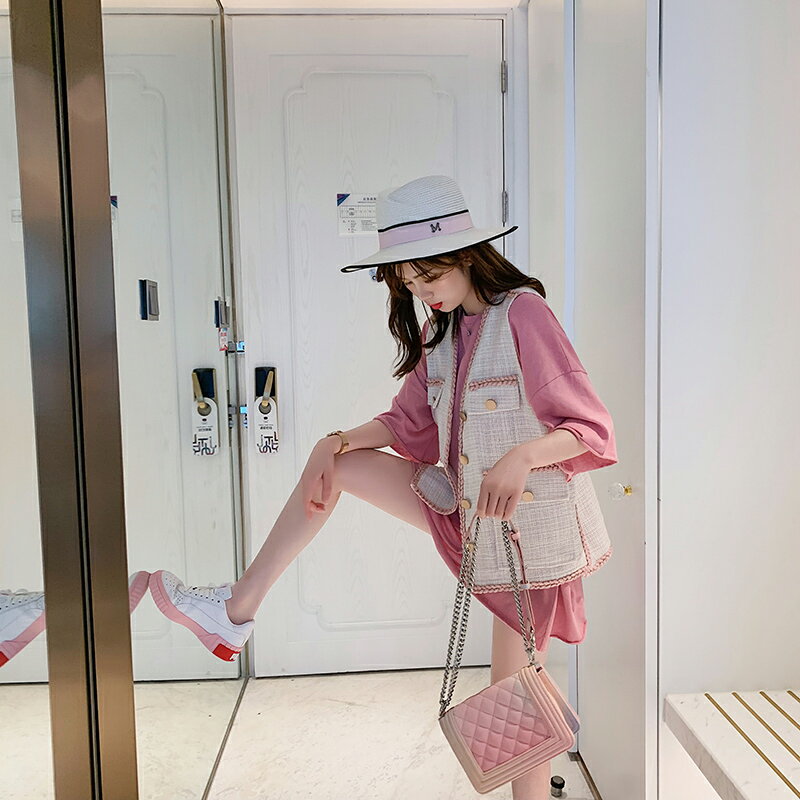 寬松小香風馬甲無袖外套女士網紅春秋韓版外穿潮背心坎肩時尚馬夾