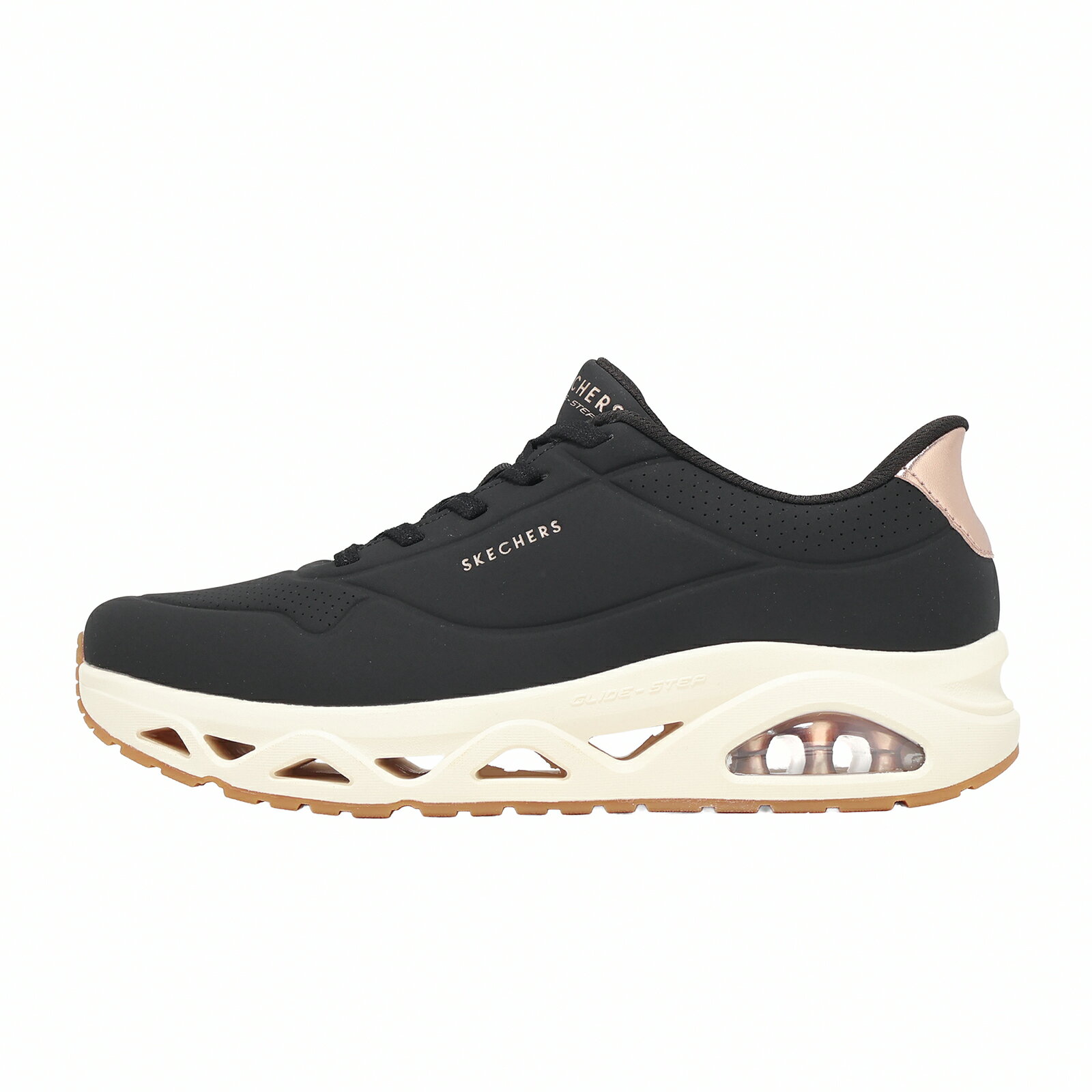 Skechers 休閒鞋 Uno Glide-Step Slip-Ins 寬楦 女鞋 黑 米白 190113WBLK