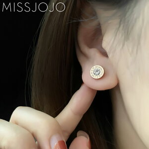 日韓版簡約個性基本款羅馬數字刻字鑲鉆小巧鈦鋼耳釘耳環女耳飾