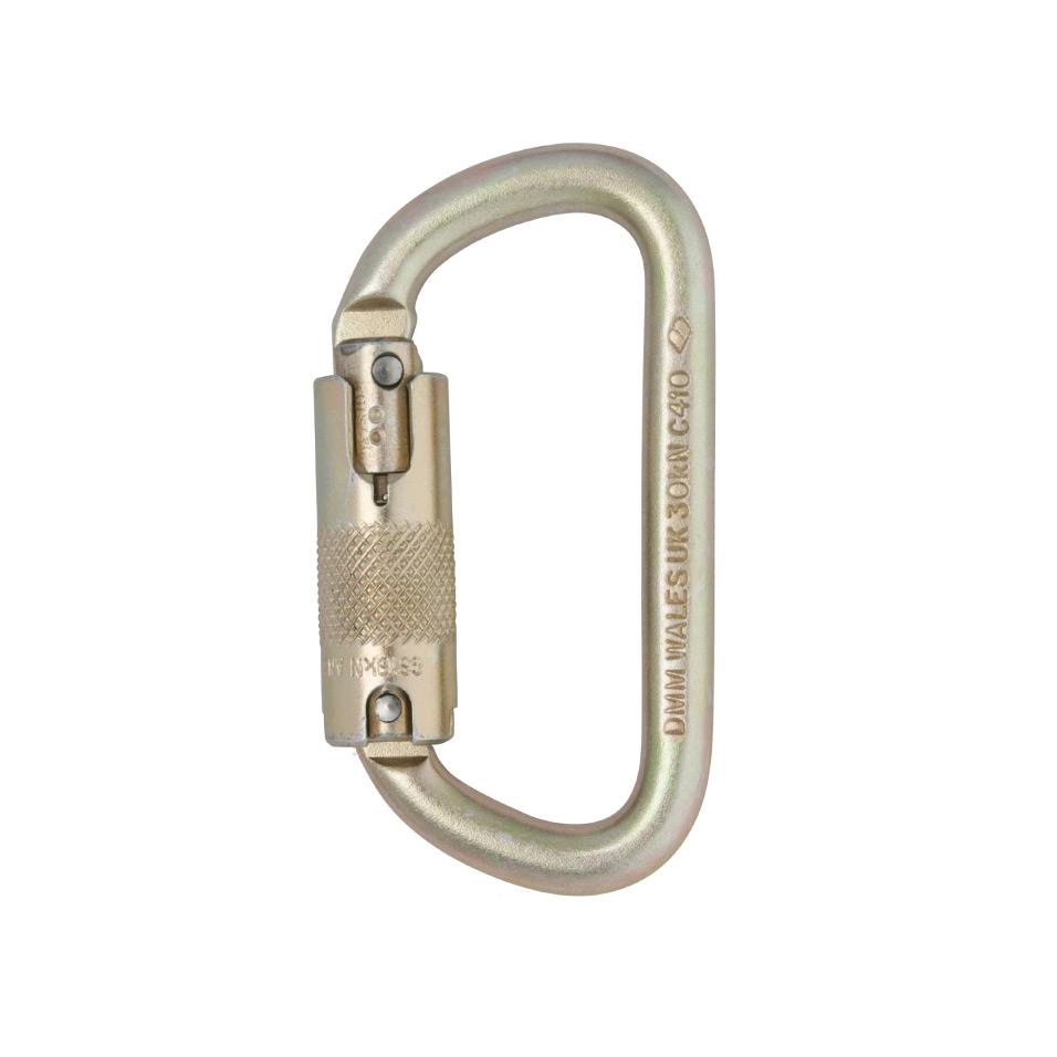 ├登山樂┤英國 DMM 10mm Equal D Locksafe 碳鋼三段鎖鉤環 # C417